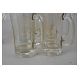 Glass Pitcher with 6 Matching Glass Mugs