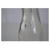Pair Vintage Glass Dairy Bottles Embossed 