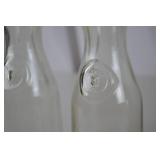 Pair Vintage Glass Dairy Bottles Embossed 