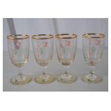 Set of 4 Irish Coffee Glasses with Gold Trim