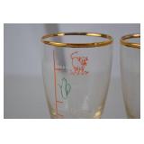 Set of 4 Irish Coffee Glasses with Gold Trim