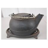 Vintage Cast Iron Teapot with Trivet