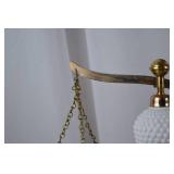 Vintage Decorative Balance Scale with Hobnail Milk Glass and Brass