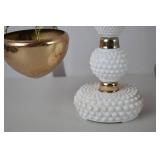 Vintage Decorative Balance Scale with Hobnail Milk Glass and Brass