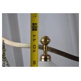 Vintage Decorative Balance Scale with Hobnail Milk Glass and Brass