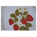 Vintage Ceramic Strawberry Kitchen Canister with Lid - 8 in.