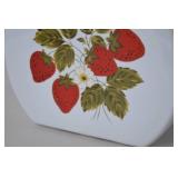 Vintage Ceramic Strawberry Kitchen Canister with Lid - 8 in.