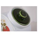 Vintage Ceramic Strawberry Kitchen Canister with Lid - 8 in.