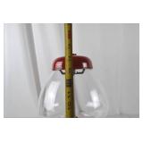 Vintage Red Metal and Glass Gumball Machine, 15 Inches Tall