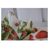 Strawberry Print Serving Lot - Trays, Bowl, Cutting Board, Swizzle Sticks