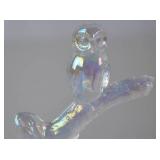 Fenton Iridescent Glass Owl Figurine on Branch, 5 in