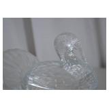 LE Smith Clear Glass Turkey Candy Dish with Lid
