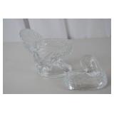LE Smith Clear Glass Turkey Candy Dish with Lid