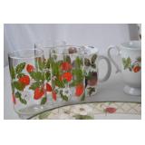 Assorted Strawberry Motif Dishware Lot - Glasses, Mugs, Plates & More (20+ Pieces)