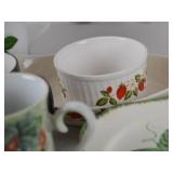 Assorted Strawberry Motif Dishware Lot - Glasses, Mugs, Plates & More (20+ Pieces)