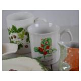 Assorted Strawberry Motif Dishware Lot - Glasses, Mugs, Plates & More (20+ Pieces)