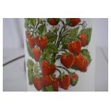Vintage Ceramic Table Lamp with Strawberry Motif - Needs Cord Repair