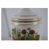 Vintage Ceramic Table Lamp with Strawberry Motif - Needs Cord Repair
