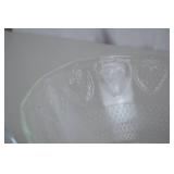 Clear Glass Strawberry Embossed Bowl and Floral Dish Set