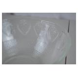 Clear Glass Strawberry Embossed Bowl and Floral Dish Set