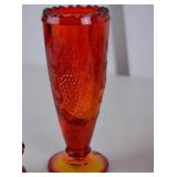 Assorted Red Glass Serving and Tableware Lot (8 Pieces)