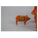 Vintage Swedish Dala Horse and Pig Figurines Lot - 4 Hand-Painted Pieces