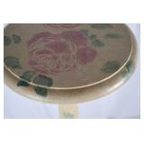 Vintage Pedestal Stand with Floral Accents, 32 Inches Tall