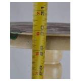 Vintage Pedestal Stand with Floral Accents, 32 Inches Tall