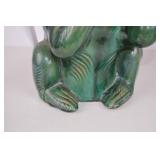 Green Glazed Ceramic Rabbit Figurine