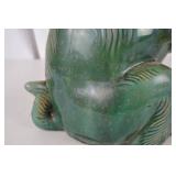 Green Glazed Ceramic Rabbit Figurine
