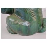 Green Glazed Ceramic Rabbit Figurine