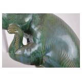 Green Glazed Ceramic Rabbit Figurine