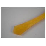 Vintage Marbled Yellow Celluloid Vanity Set - Mirror, Brush, Jar