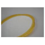 Vintage Marbled Yellow Celluloid Vanity Set - Mirror, Brush, Jar