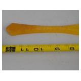 Vintage Marbled Yellow Celluloid Vanity Set - Mirror, Brush, Jar