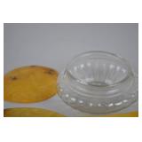 Vintage Marbled Yellow Celluloid Vanity Set - Mirror, Brush, Jar