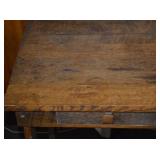 Vintage Oak Kitchen Table with Drawer and Pull-Out Board