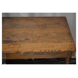 Vintage Oak Kitchen Table with Drawer and Pull-Out Board