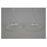 Pair of Red and Clear Glass Accent Vases