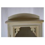 Vintage Cream Painted Pie Safe Cabinet with Mesh Door and Drawers