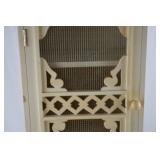 Vintage Cream Painted Pie Safe Cabinet with Mesh Door and Drawers