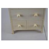 Vintage Cream Painted Pie Safe Cabinet with Mesh Door and Drawers