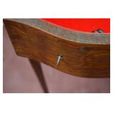 Antique Oak Vanity with Beveled Mirror and Serpentine Front