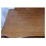Antique Oak Vanity with Beveled Mirror and Serpentine Front