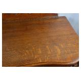 Antique Oak Vanity with Beveled Mirror and Serpentine Front