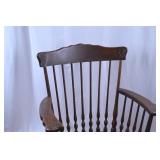 Wooden Spindle Back Rocking Chair with Curved Arms