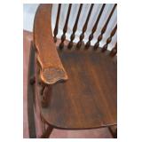 Wooden Spindle Back Rocking Chair with Curved Arms