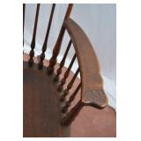 Wooden Spindle Back Rocking Chair with Curved Arms