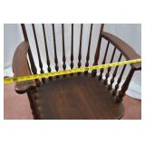 Wooden Spindle Back Rocking Chair with Curved Arms