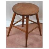 Wooden Round Three-Leg Stool, 18 Inch Tall